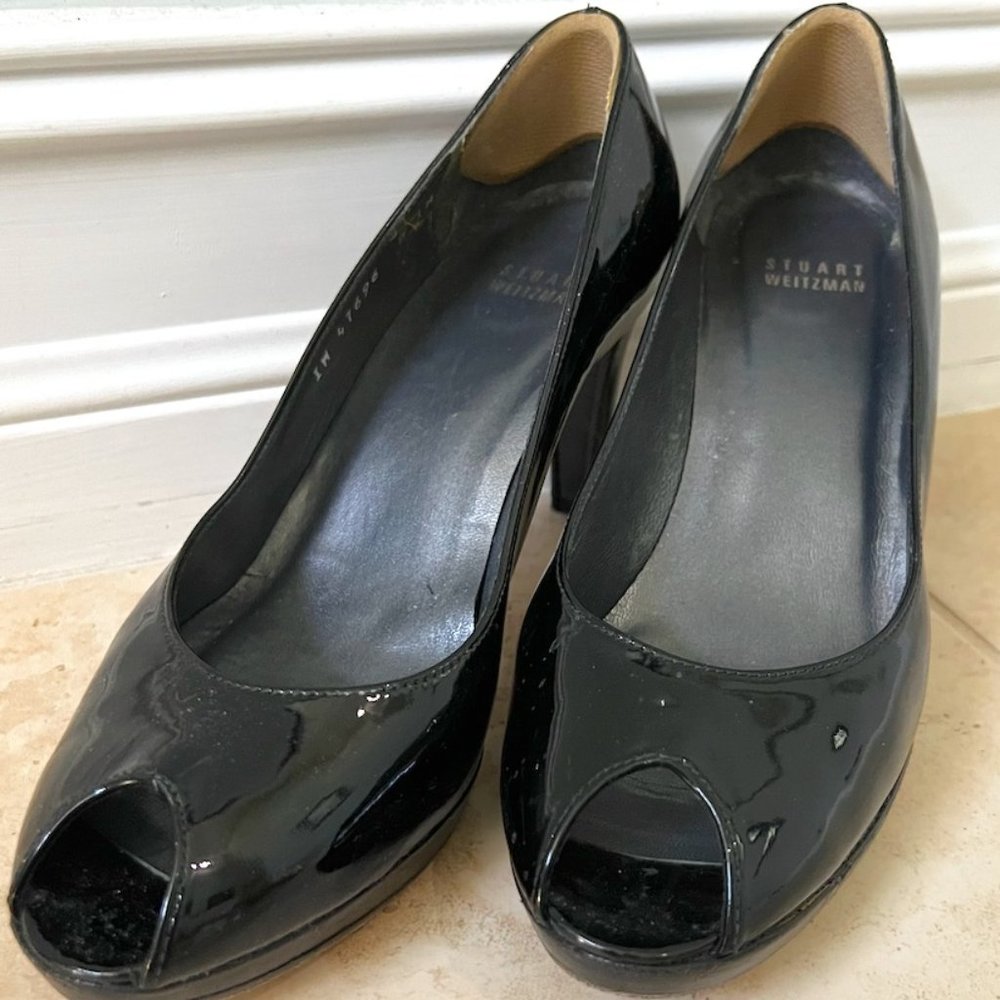Stuart Weitzman - Black Heels | Peep Toe | Women's Size 8 M (US)